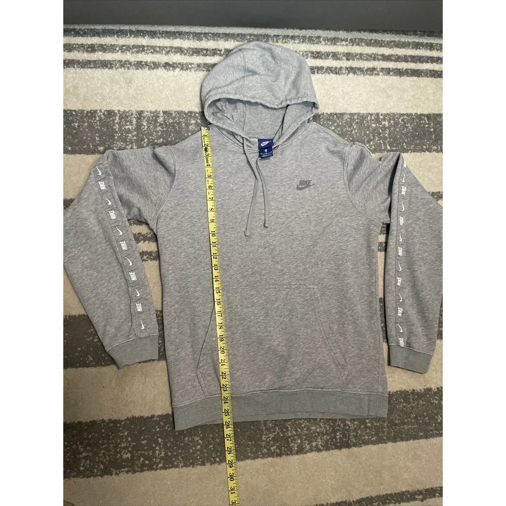 Nike Sportswear Repeat Logo Tape Hoodie Men Medium Gray Pullover AH9149-063 M